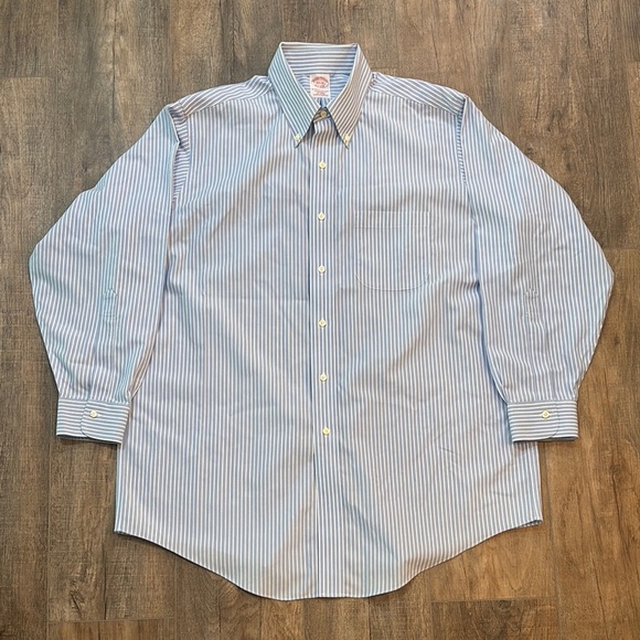 Brooks Brothers Other - Brooks Brothers Size 16 1/2 Men’s Blue and White Striped Dress Shirt with Pocket